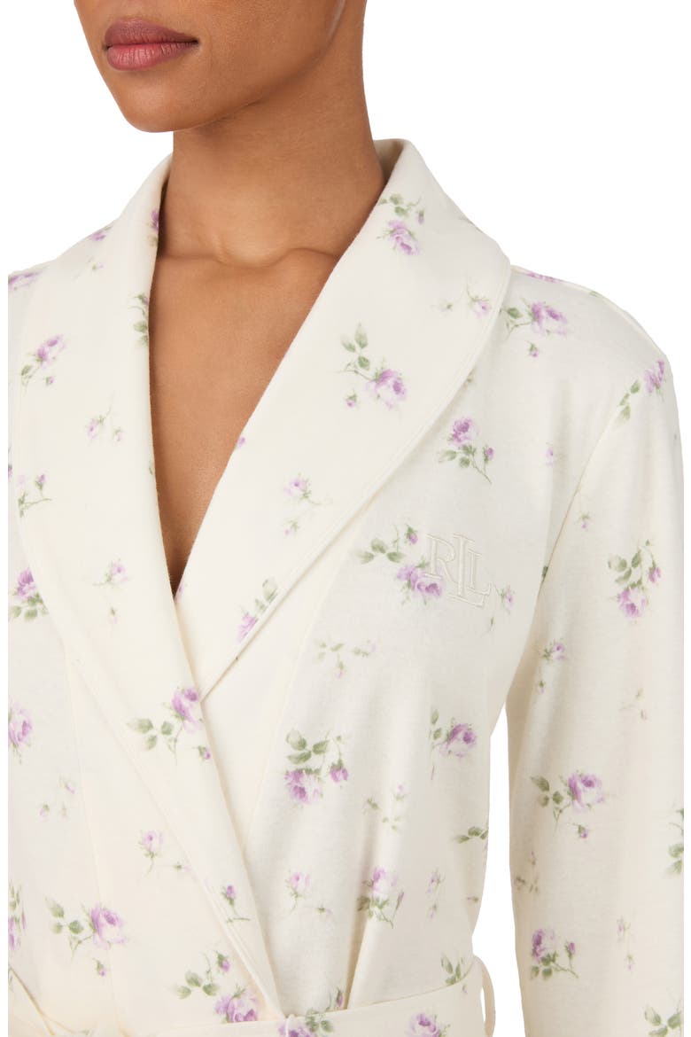 Floral Monogram Cotton Robe, Alternate, color, IVORY FLORAL
