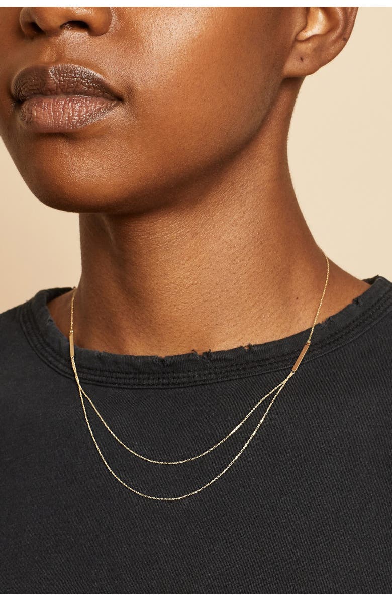 Oradina 14K Yellow Gold Brooklyn Bar Layered Necklace, Alternate, color, Yellow Gold