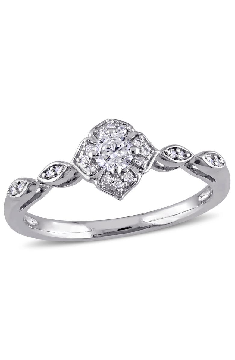 Julianna B. 1/5 CTTW Diamond Cluster Engagement Ring 10k, Main, color, 10K White Gold