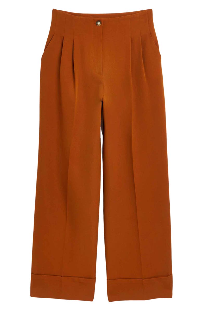 River Island Women's Pleat Front Wide Leg Trousers, Alternate, color, 