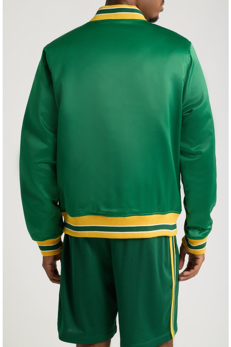 Seattle Satin Bomber Jacket, Alternate, color, GREEN