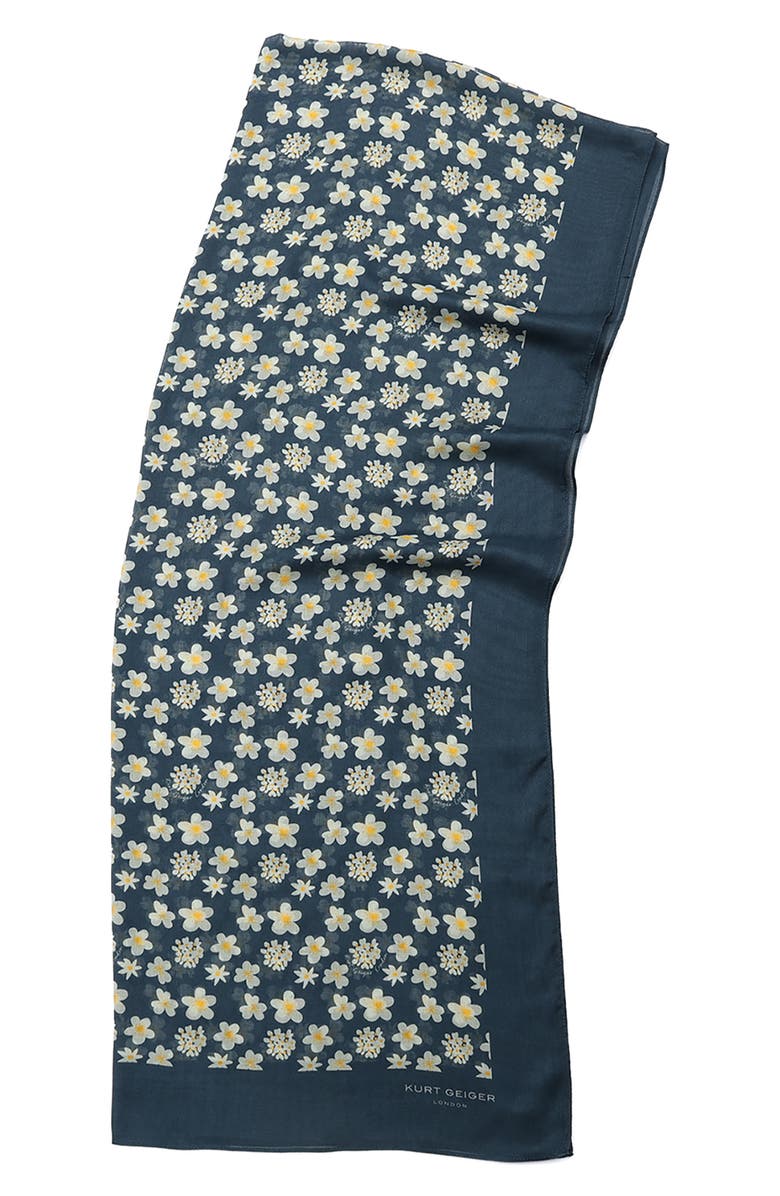 Kurt Geiger London Ditzy Floral Oblong Scarf, Alternate, color, Vintage Blue