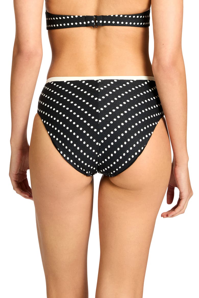 Millie High Waist Bikini Bottoms, Alternate, color, BLACK/ ECRU