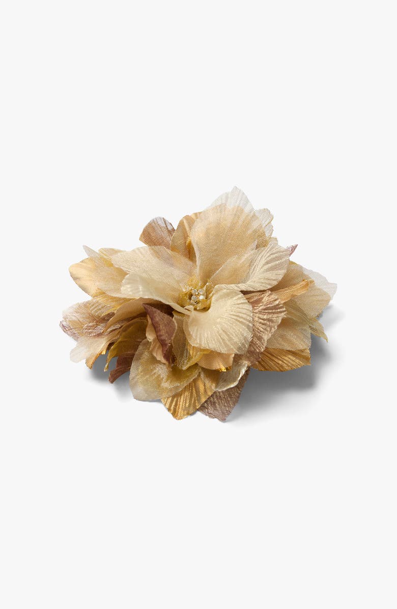 Helena Simon The Golden Poinsettia Floral Brooch, Alternate, color, Gold