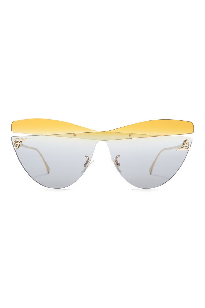 145mm Cat Eye Shield Sunglasses, Main, color, SILVER