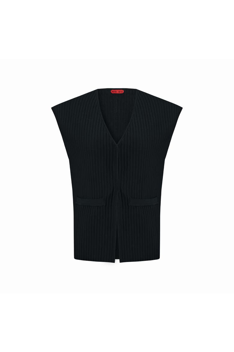 Knitted Vest, Main, color, BLACK