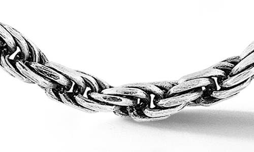 Yield Of Men Oxidized Sterling Silver Rope Necklace In Metallic