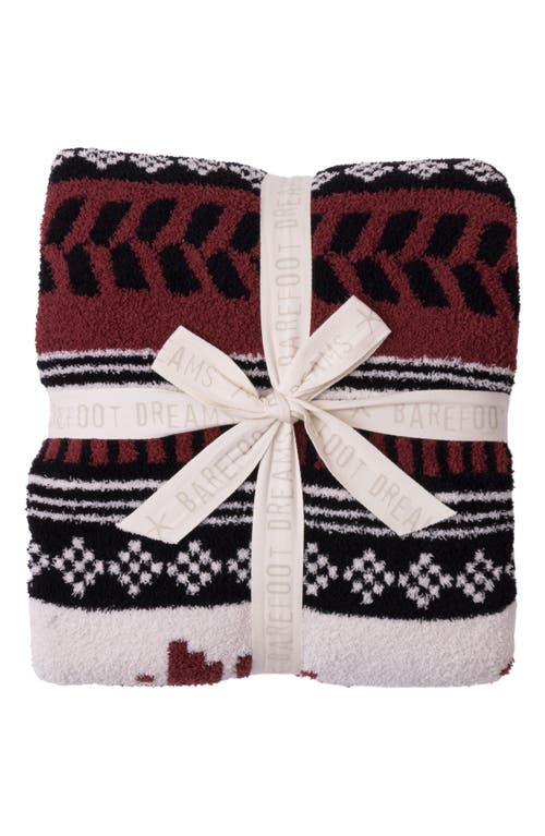 Barefoot Dreams Cozychic® Fair Isle Throw Blanket In Burgundy
