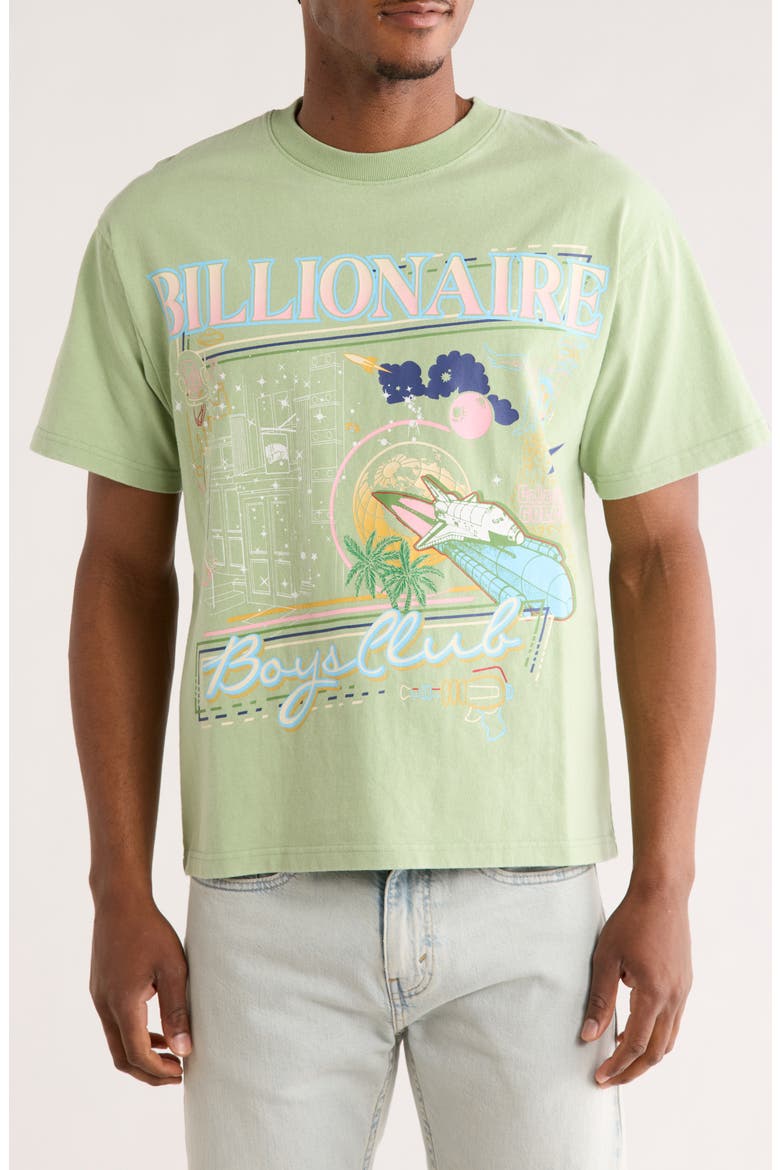 To the Moon Graphic T-Shirt, Main, color, FOREST SHADE