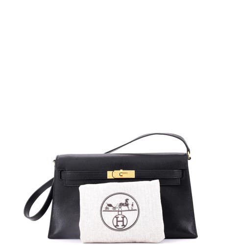 Pre-owned Hermes Hermes Kelly Elan Shoulder Bag Chevre Chamkila In Black