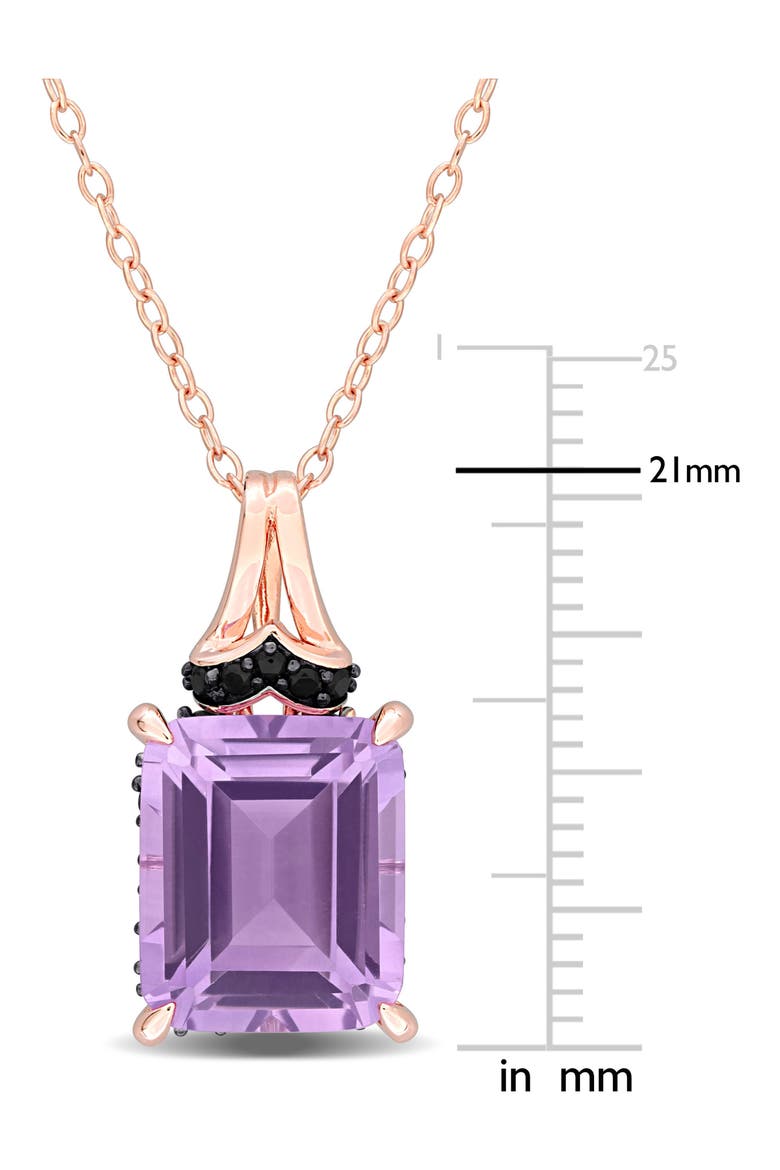 Emerald-Cut Rose de France Amethyst Pendant Necklace, Alternate, color, PURPLE