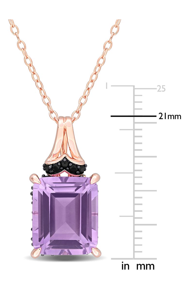DELMAR Emerald-Cut Rose de France Amethyst Pendant Necklace, Alternate, color, 