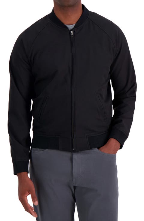 Stretch Gabardine Bomber Jacket