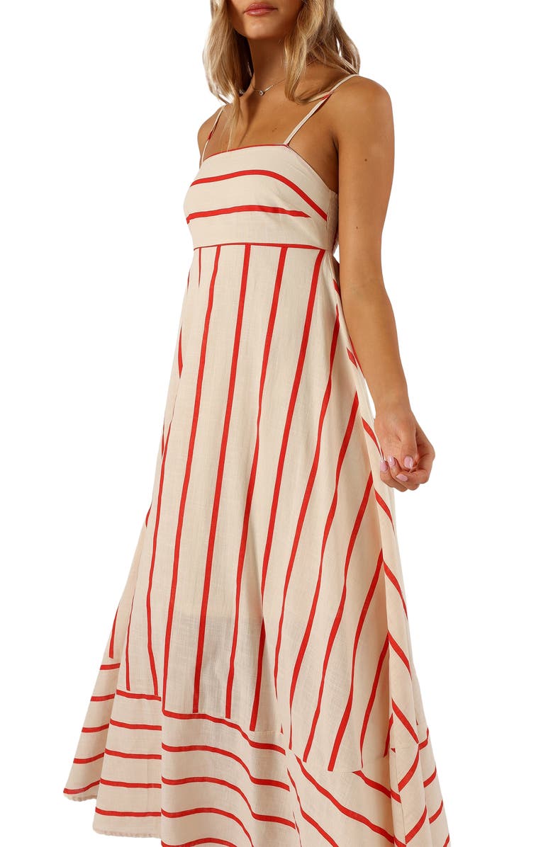 Petal & Pup Brea Stripe Cotton Maxi Sundress, Alternate, color, Cream Stripe