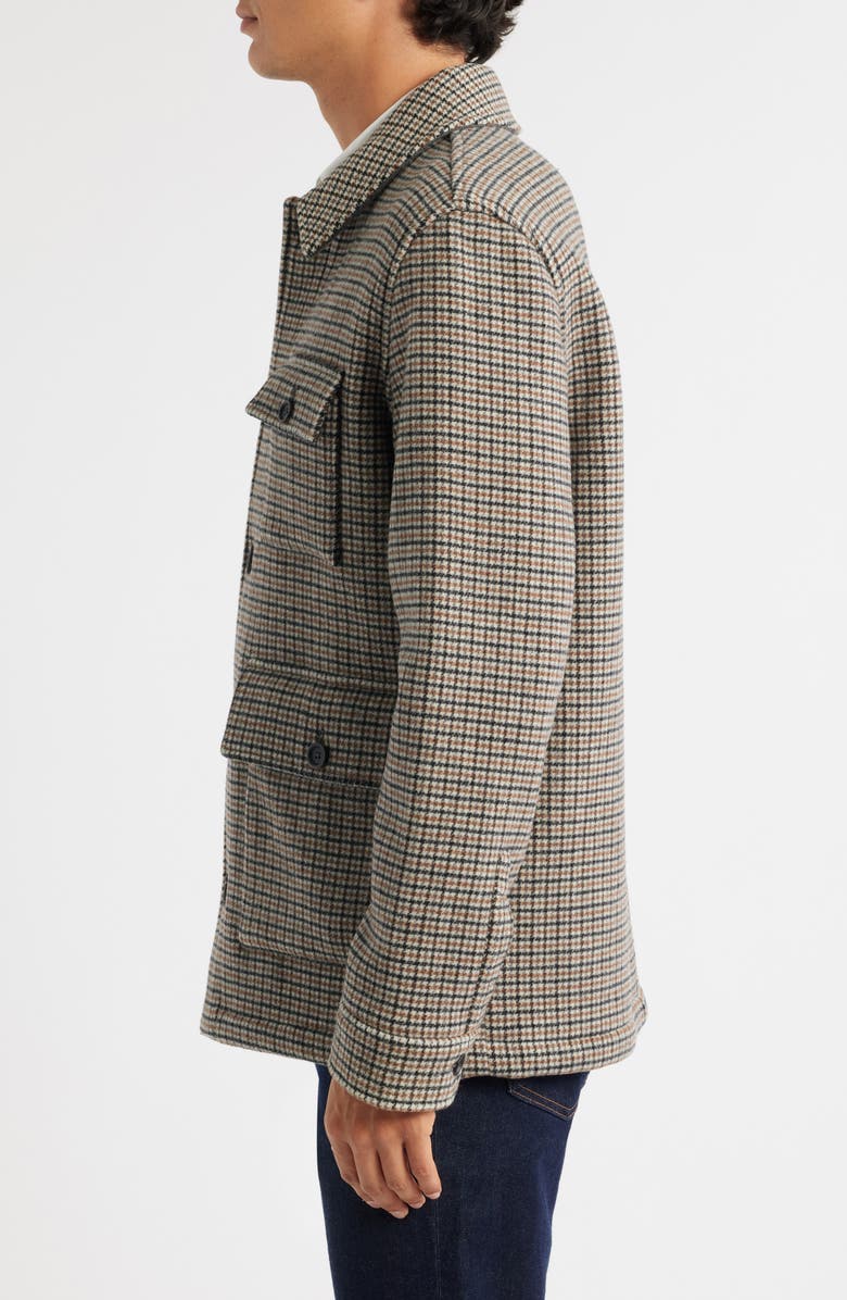 Brooks Brothers Houndstooth Check Double Face Wool Blend Jacket, Alternate, color, Multi Guncheck