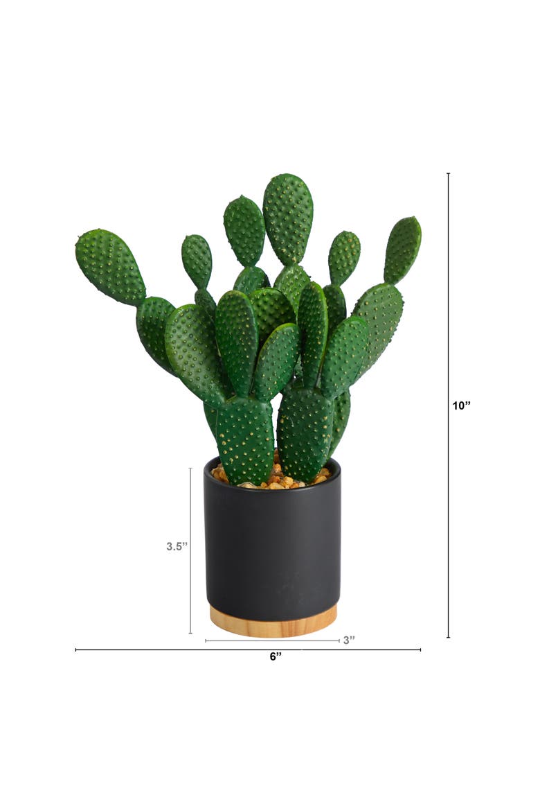 10-in Cactus Succulent Artificial Plant in Planter, Alternate, color, Green