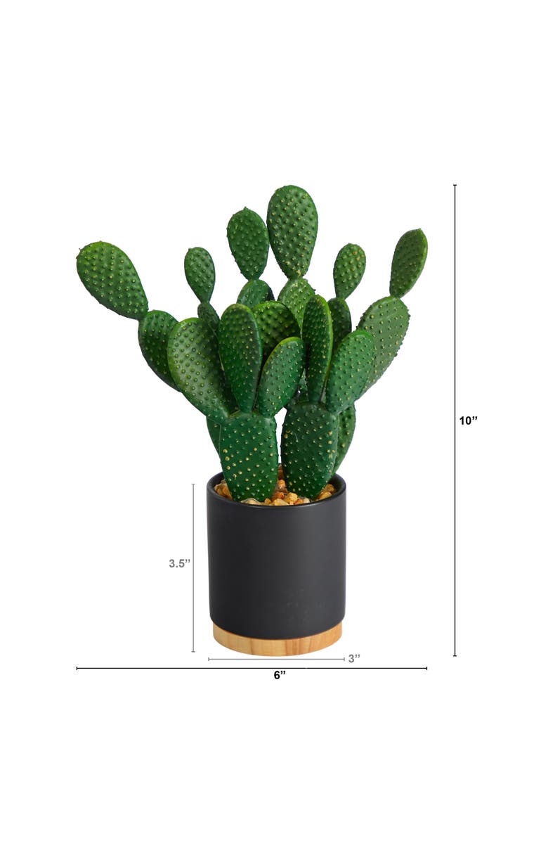 NEARLY NATURAL 10-in Cactus Succulent Artificial Plant in Planter, Alternate, color, Green