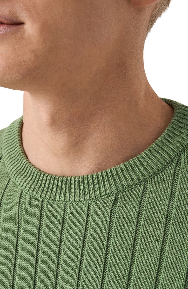 Eton Rib Knit Cotton Crewneck Sweater, Alternate, color, Light Green