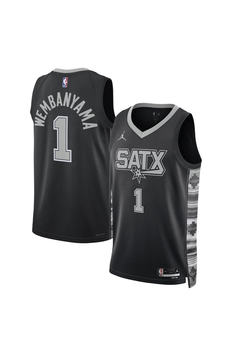 Jordan Brand Unisex Jordan Brand Victor Wembanyama Black San Antonio Spurs Swingman Jersey - Statement Edition, Alternate, color, Black