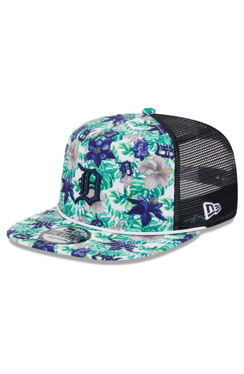 New Era Men's New Era Detroit Tigers Tropic Floral Golfer Lightly Structured Snapback Hat, Main, color, 