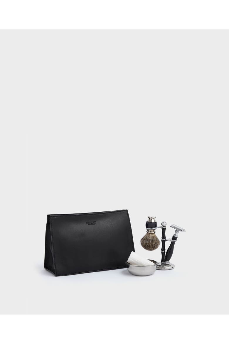 The Carter Leather Toiletry Bag, Alternate, color, Black