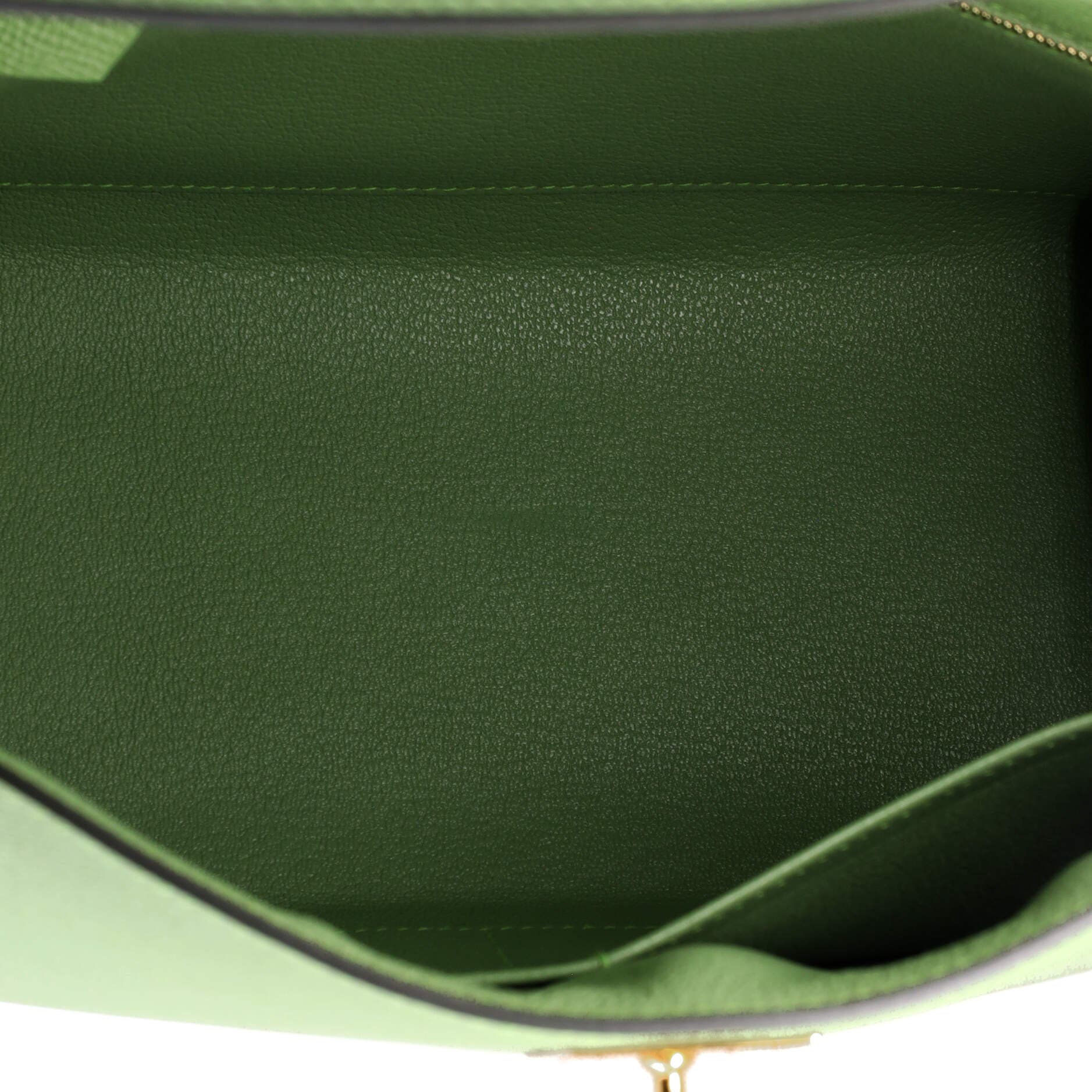 Pre-Owned Hermes Kelly Handbag Green Epsom with Gold Hardware 28, Alternate, color, Vert Criquet