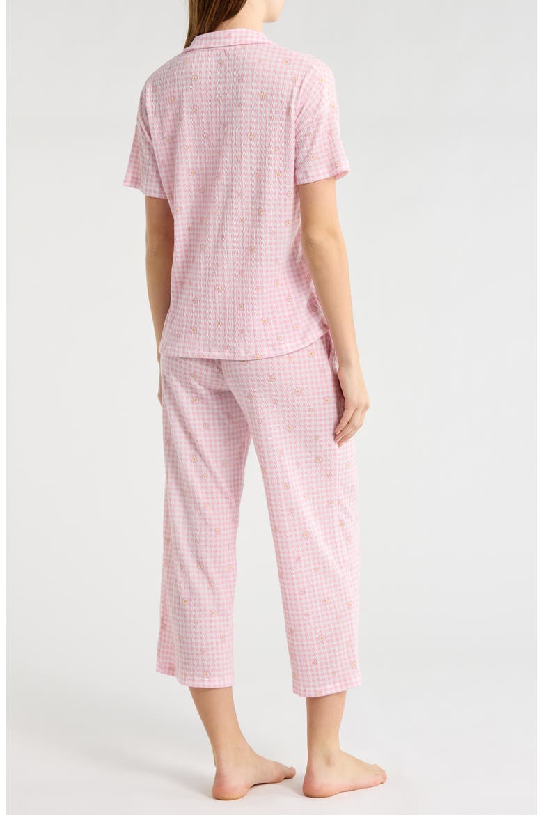 Short Sleeve Top & Crop Pants Pajamas, Alternate, color, DITSY GINGHAM