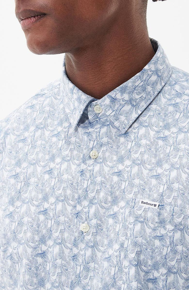 Barbour Lowick Frond Print Short Sleeve Cotton Button-Up Shirt, Alternate, color,
