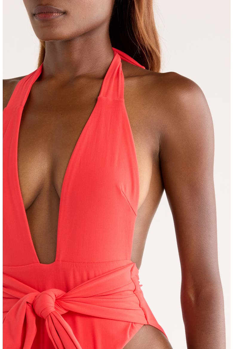 Cherry Tropez Halter One-Piece Swimsuit, Alternate, color, CHERRY
