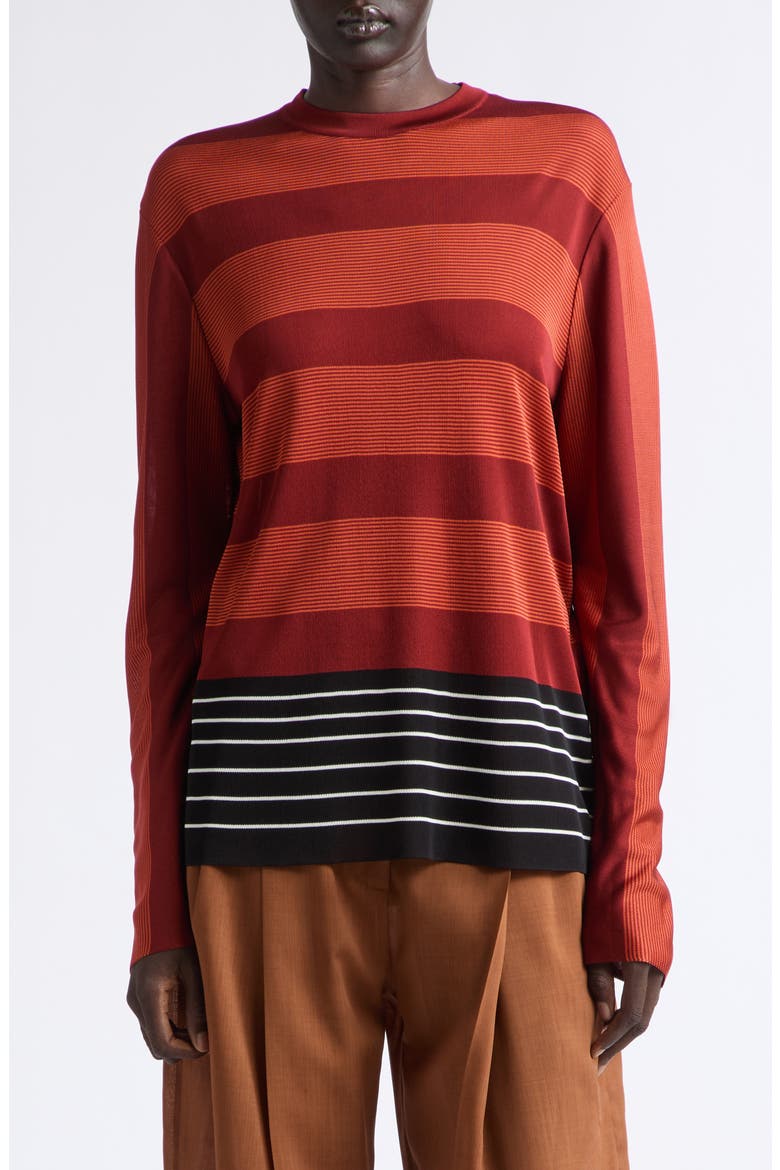 Stripe Crewneck Sweater, Main, color, COLLRED/ NER/ MAS/ LSIEN
