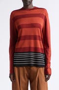 FERRAGAMO Stripe Crewneck Sweater