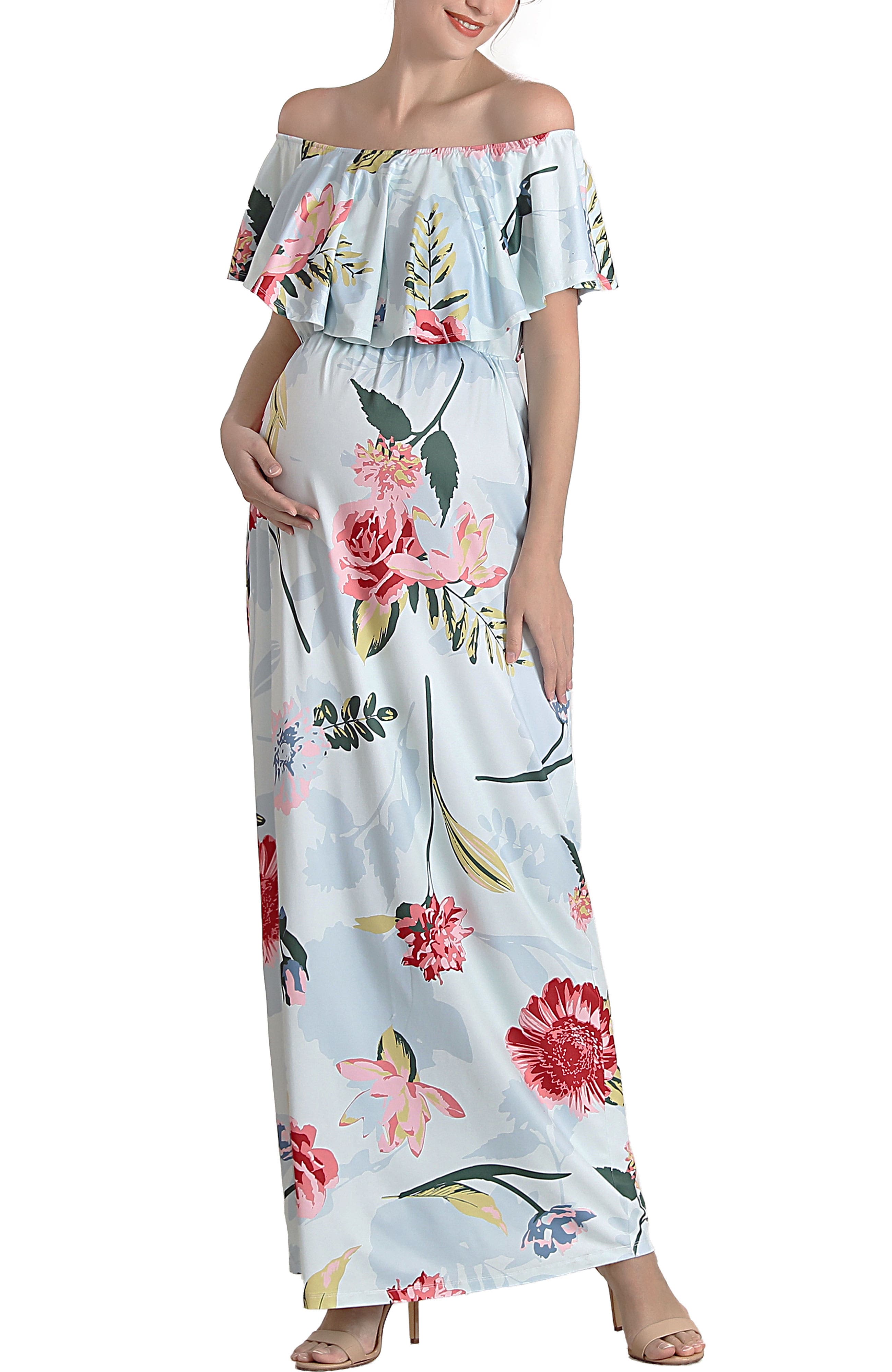 Deya Off the Shoulder Maternity/Nursing Maxi Dress - image 2