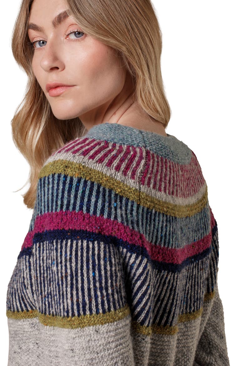 Statement Donegal Wool Sweater, Alternate, color, Pebble