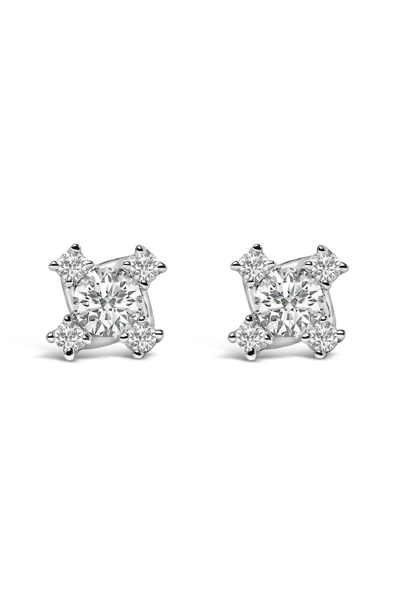 Haus of Brilliance Sterling Silver 1/2 Cttw Lab Grown Diamond Quad Cluster Stud Earrings, Main, color, Silver