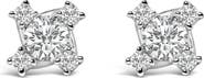 Haus of Brilliance Sterling Silver 1/2 Cttw Lab Grown Diamond Quad Cluster Stud Earrings