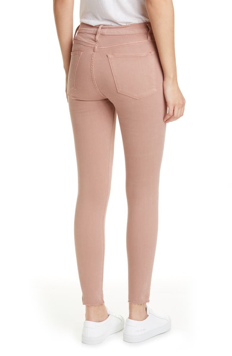 FRAME Le High Raw Edge Ankle Skinny Jeans, Alternate, color, 