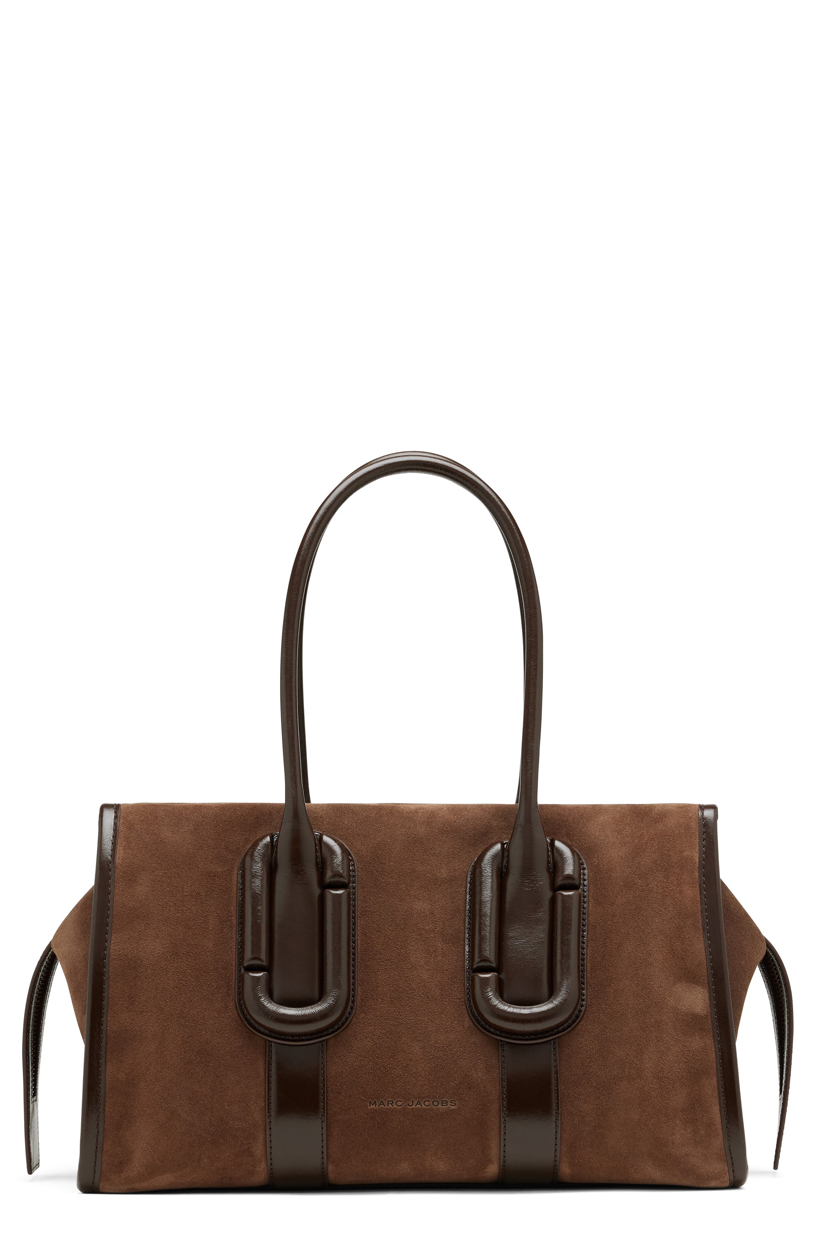 Babe City Suede Tote, Main, color, DARK BROWN