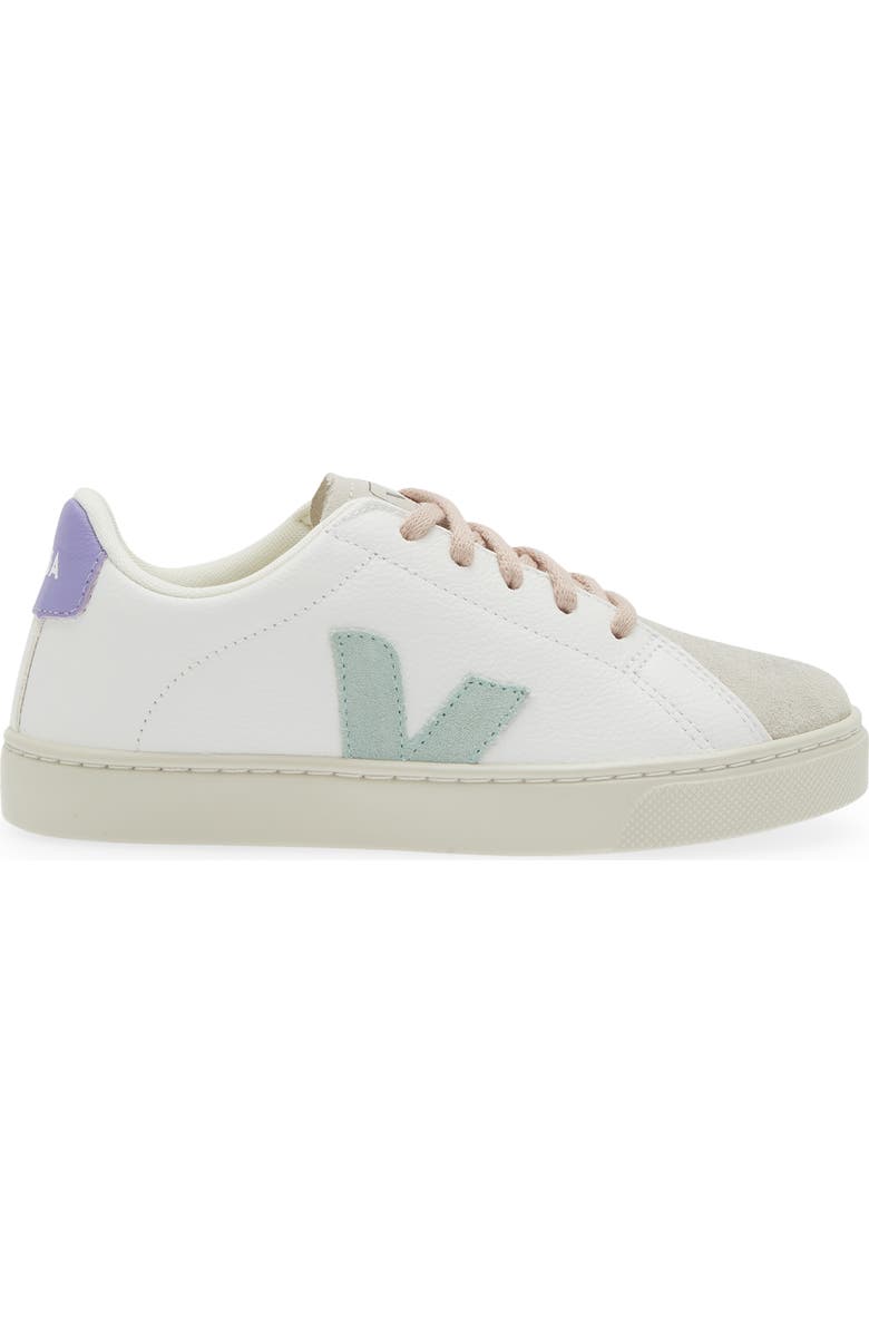 Veja Kids' Small Esplar Leather Sneaker, Alternate, color, Extra White Matcha Lavander