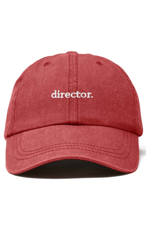Dalix Director Embroidered Low Crown Cap In Washed Red
