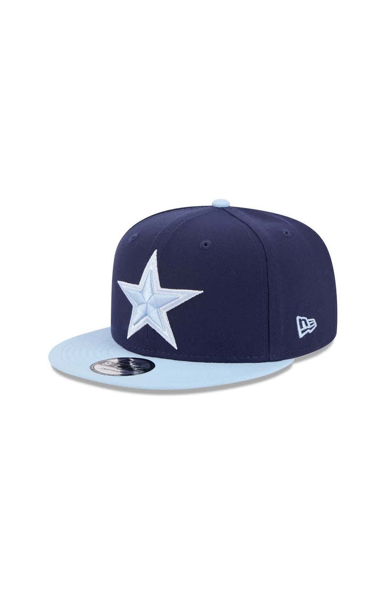 New Era Men's New Era Navy/Light Blue Dallas Cowboys Color Pack Two-Tone 9FIFTY Snapback Hat, Main, color, 