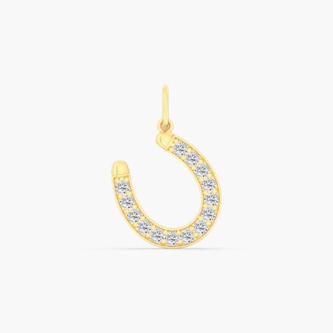 Horseshoe Lab Diamond Charm in 14K