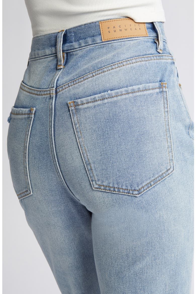 Ripped High Waist Dad Jeans, Alternate, color, PAELLA