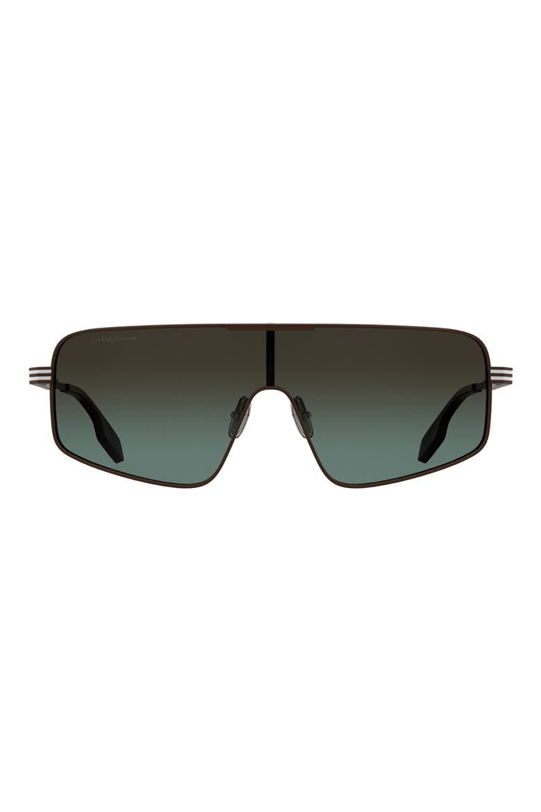 58mm Gradient Modified Rectangular Shield Sunglasses, Main, color, MATTE BURGUNDY