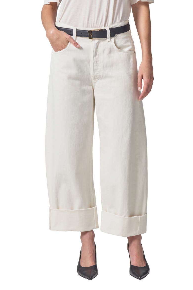 Ayla Baggy Wide Leg Jeans, Main, color, PASHMINA OFF W