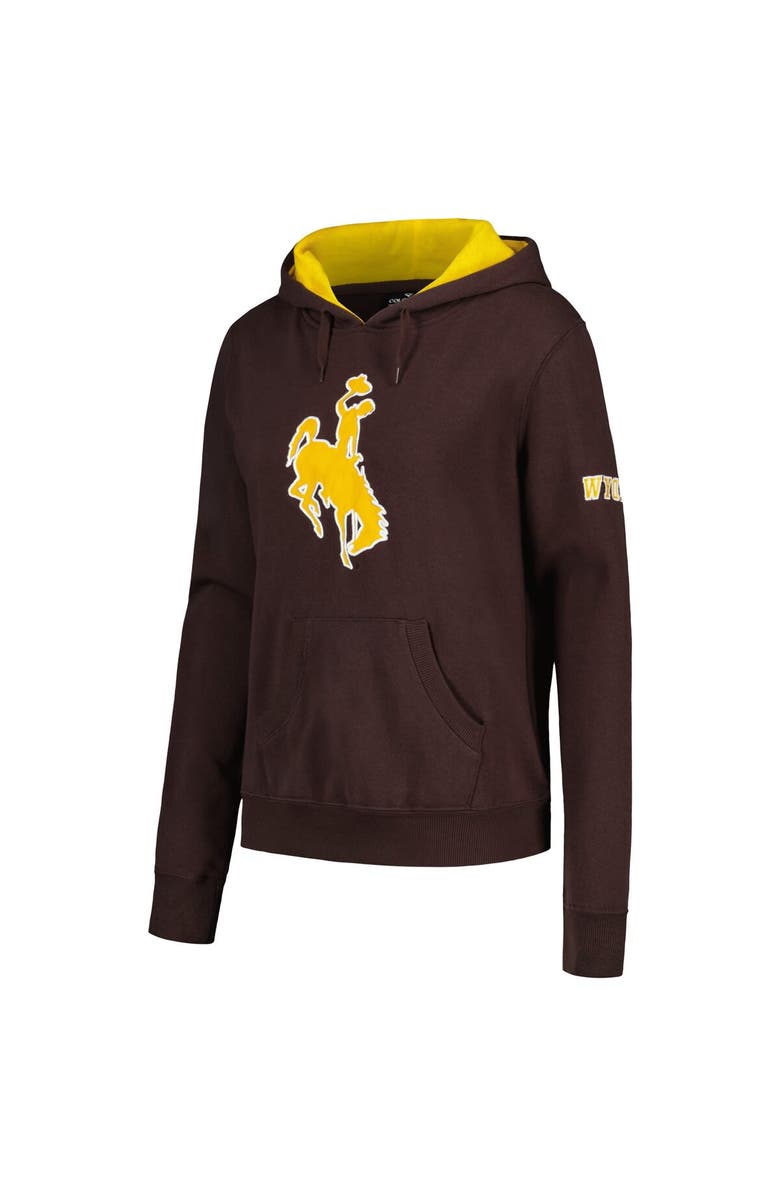STADIUM ATHLETIC Women's Stadium Athletic Brown Wyoming Cowboys Big Logo Pullover Hoodie, Alternate, color, Brown