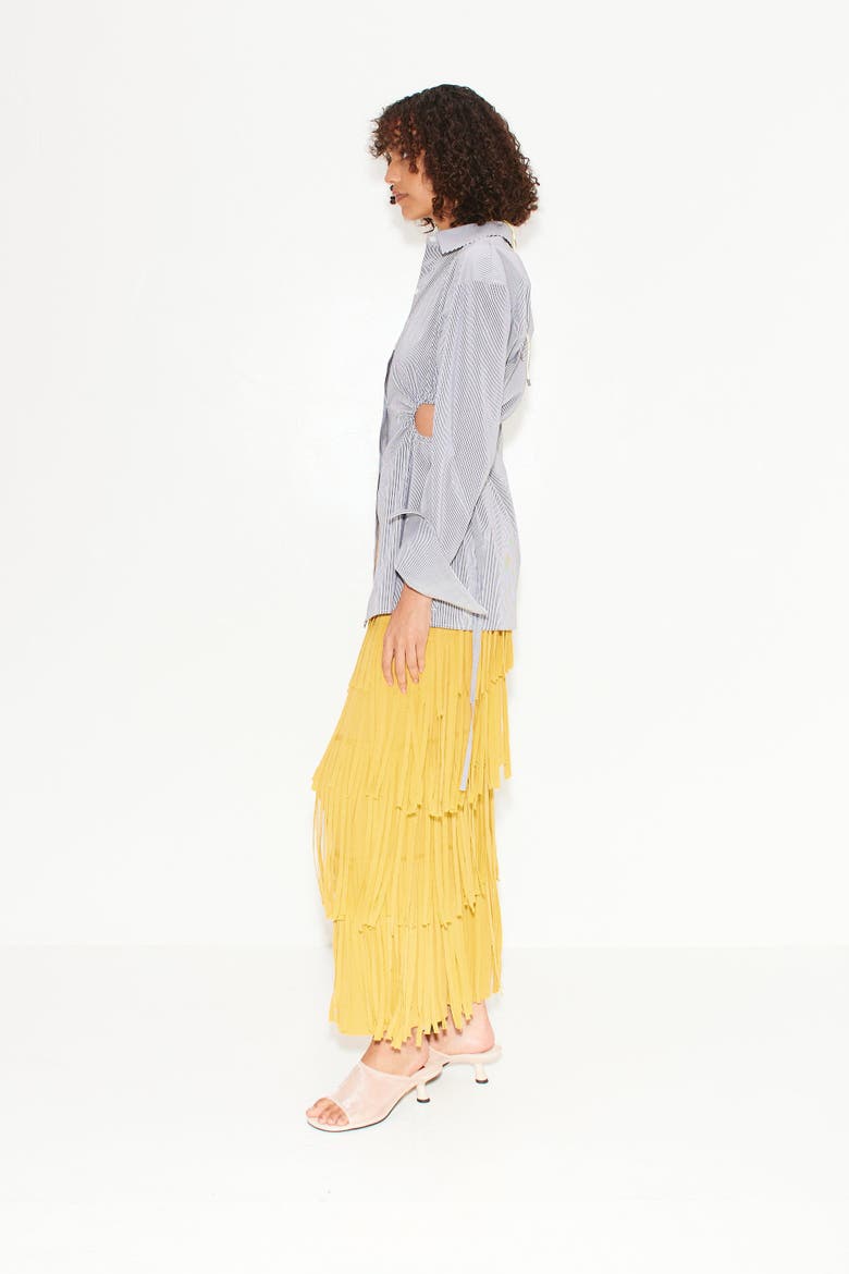 Za Za Knit Fringe Skirt, Alternate, color, Butter