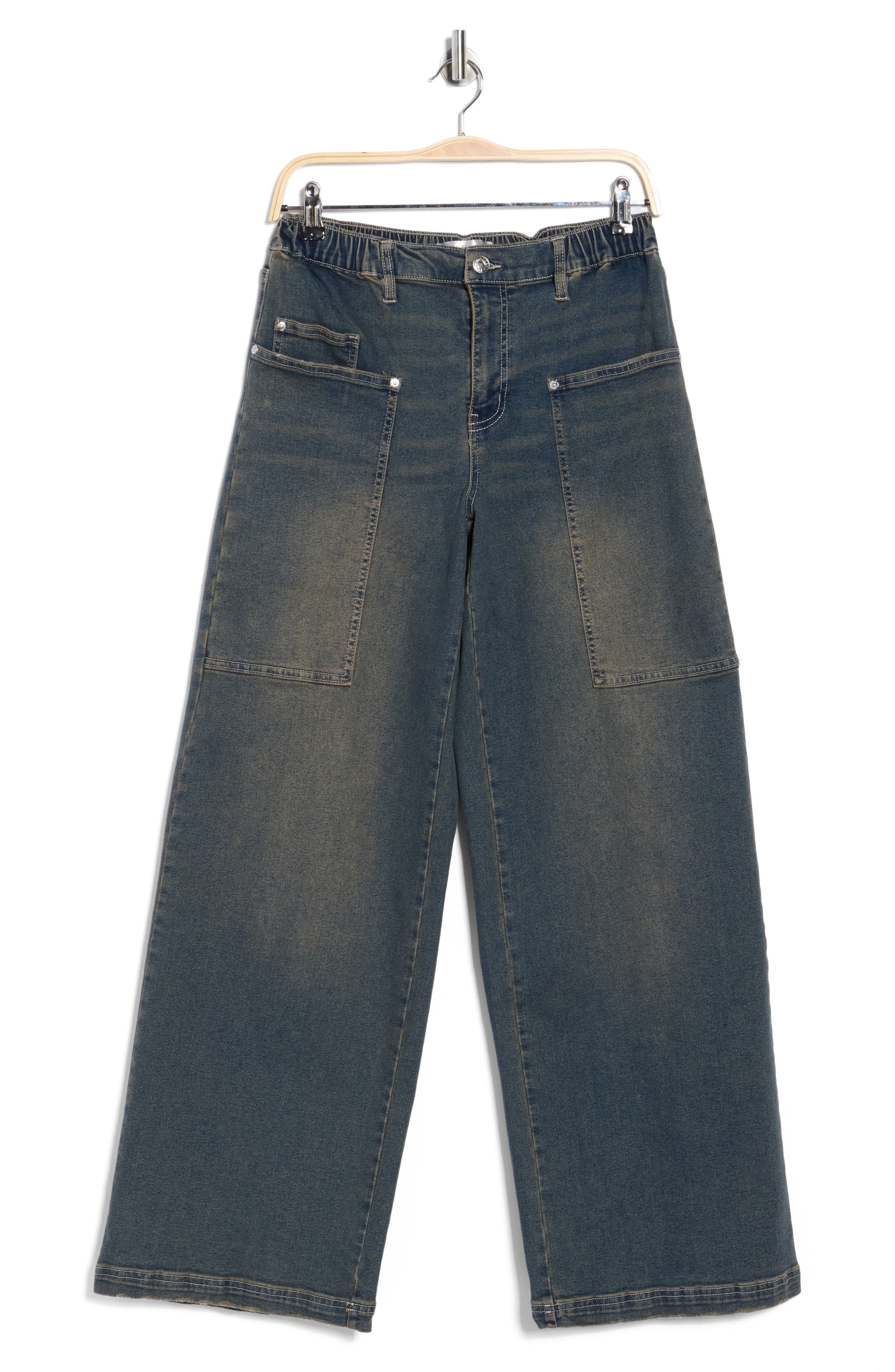 Madden Girl Wide Leg Utility Jeans