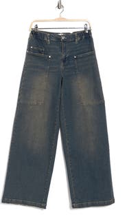 Madden Girl Wide Leg Utility Jeans