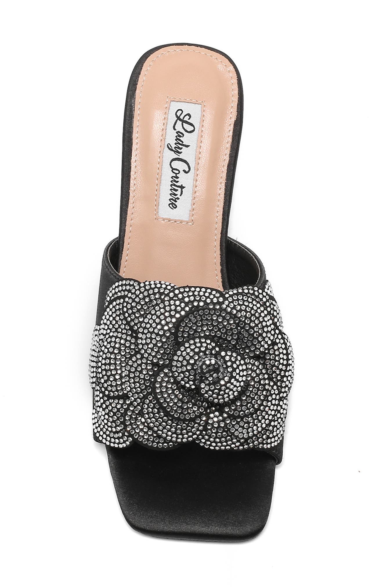 LADY COUTURE Petal Slide Sandal, Alternate, color, Black