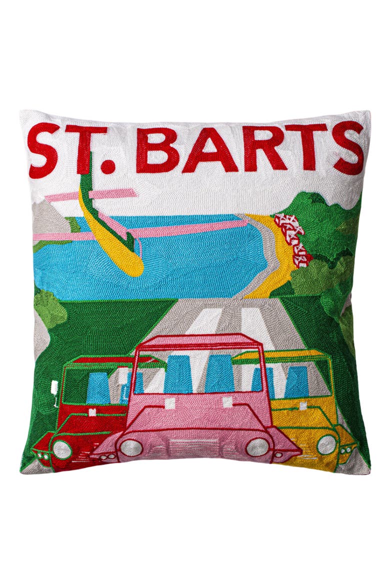 St. Barts - Needlepoint Travel Inspired Pillow, Main, color, St Barts